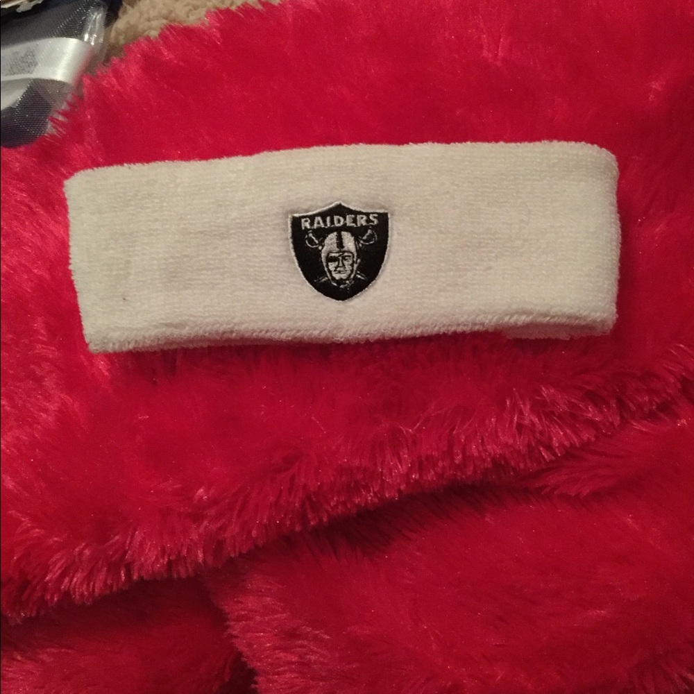 Raiders white sweat head band